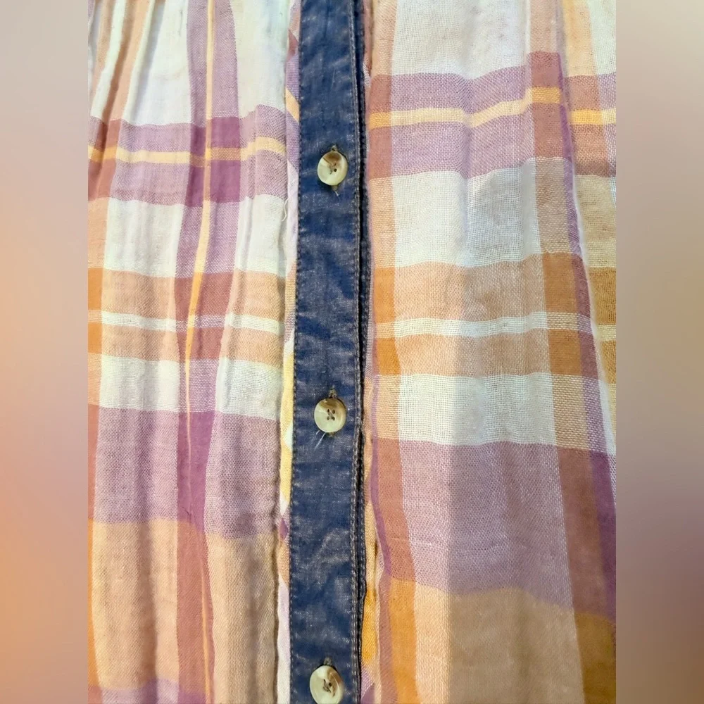 We the Free Free People Olivia Button Front Women’s Blouse Top Large NWT